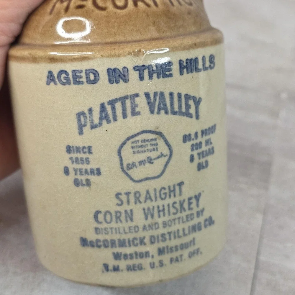 Rare Vintage McCormick Platte Valley Straight Corn Moonshine Whiskey Jug 5